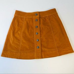 Madewell soft velvety snap front skirt Small